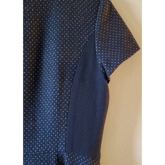 HOBBS London Blue White Polka Dot US 6 Wool Blend Pockets Business Preppy Dress - Picture 5 of 14